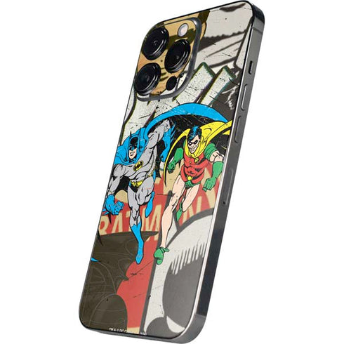 DC Comics Batman and Robin Vintage Action Pose iPhone 14 Pro Skin